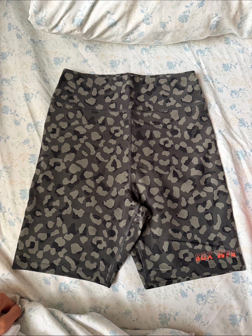 White Fox Boutique Gray Camo Bike Shorts